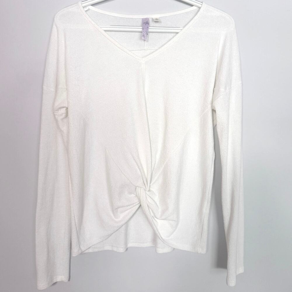 Alya Ivory Twist Front Knit Top Size M